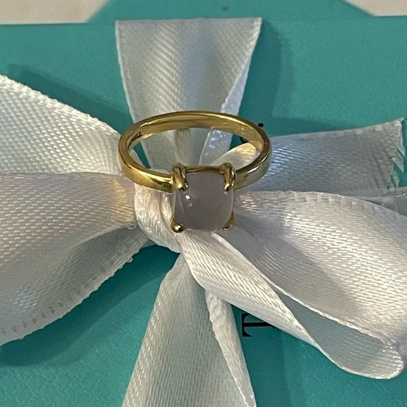 ❌SOLD❌Tiffany RARE gold chalcedony sugar stack ring size 6.25 - Picture 2 of 10